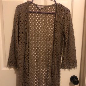 brown cardigan